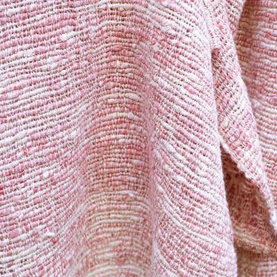This is a Upcycled Pink Scarf Made From Eri Silk– Download this Free Silk Weaving Pattern Today