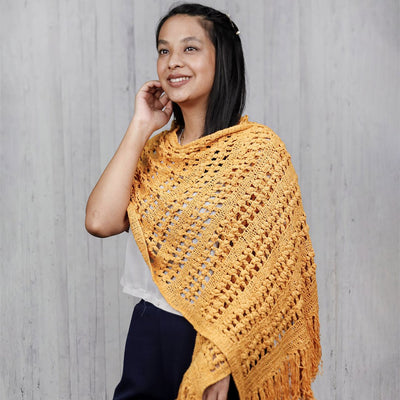 Puff stitch crocheted shawl – Crochet Pattern