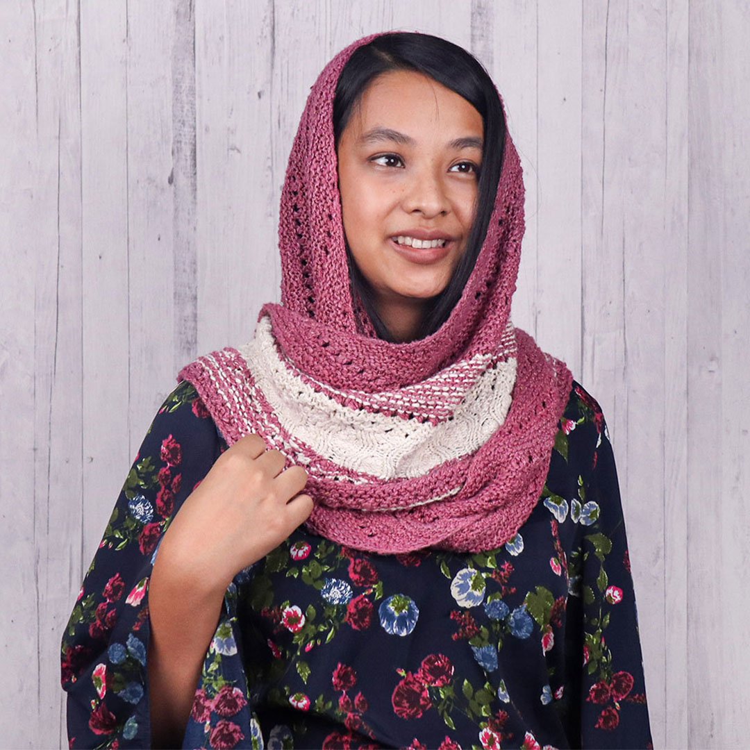 Dusty Rose Triangle Shawl Knitting Pattern – Muezart