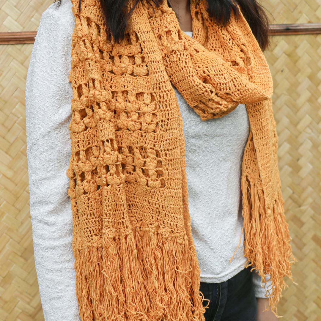 Puff stitch crocheted shawl – Crochet Pattern