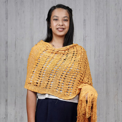 Puff stitch crocheted shawl – Crochet Pattern