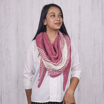 Dusty Rose Eri Silk Triangle Shawl - Knitting Kit