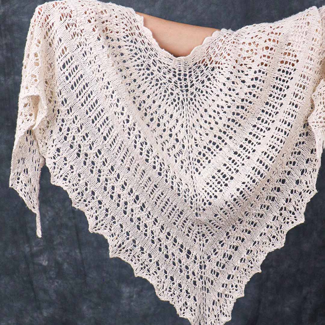 Pearl Triangle Eri Silk Shawl - Knitting Kit