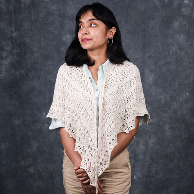 Pearl Triangle Eri Silk Shawl - Knitting Kit