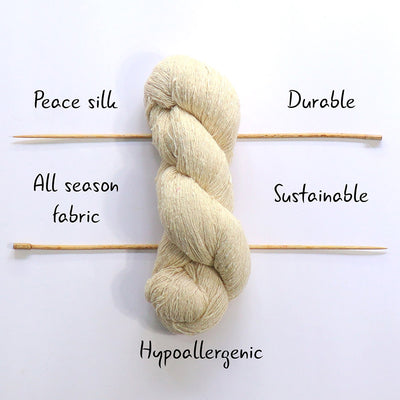 Light fingering 20/2 eri silk undyed yarn | Muezart