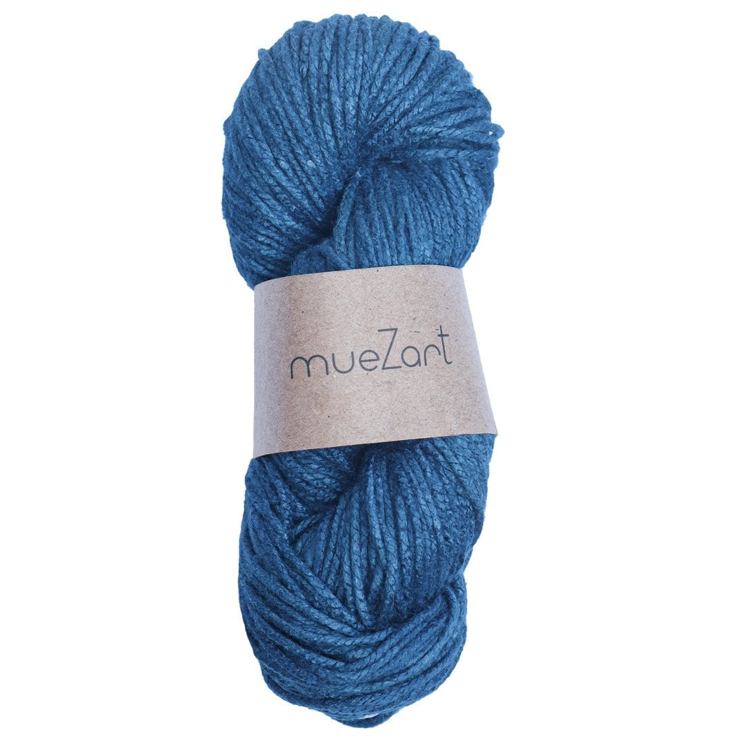 Blue Colour Natural Dyed Eri Silk Yarn 3/3 | Worsted Yarn - Best Yarn For Knitting