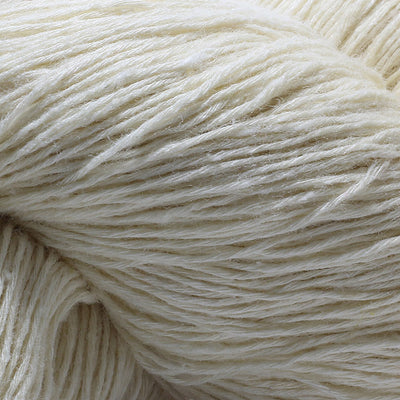 close up of our light fingering 60/6 eri silk undyed yarn | Muezart