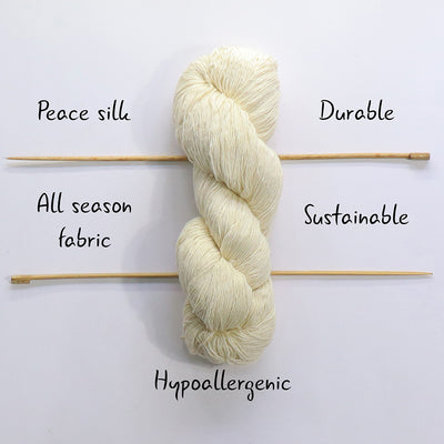 light fingering 60/6 eri silk undyed yarn | Muezart