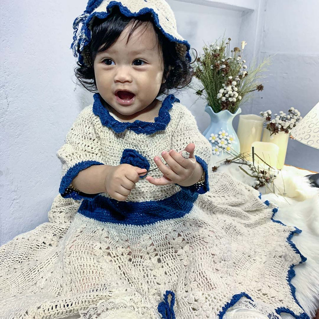 Baby blue crochet best sale dress