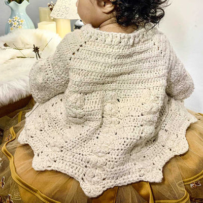 Baby open cardigan sweater crochet pattern