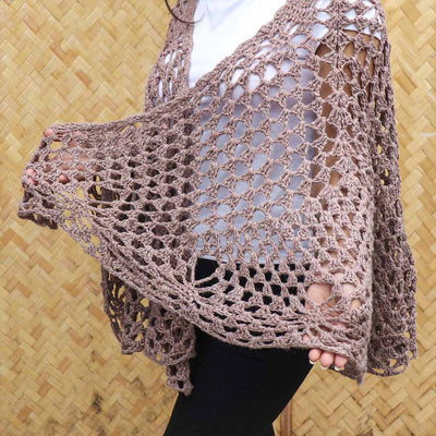 Brown Lilac Women's Crochet shawl