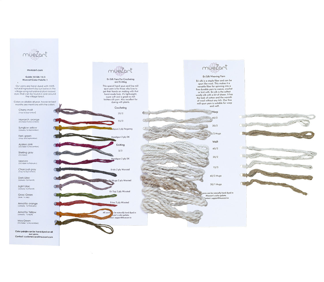 Yarn | Dyed and Undyed | Eri Silk Sample Card - Muezart