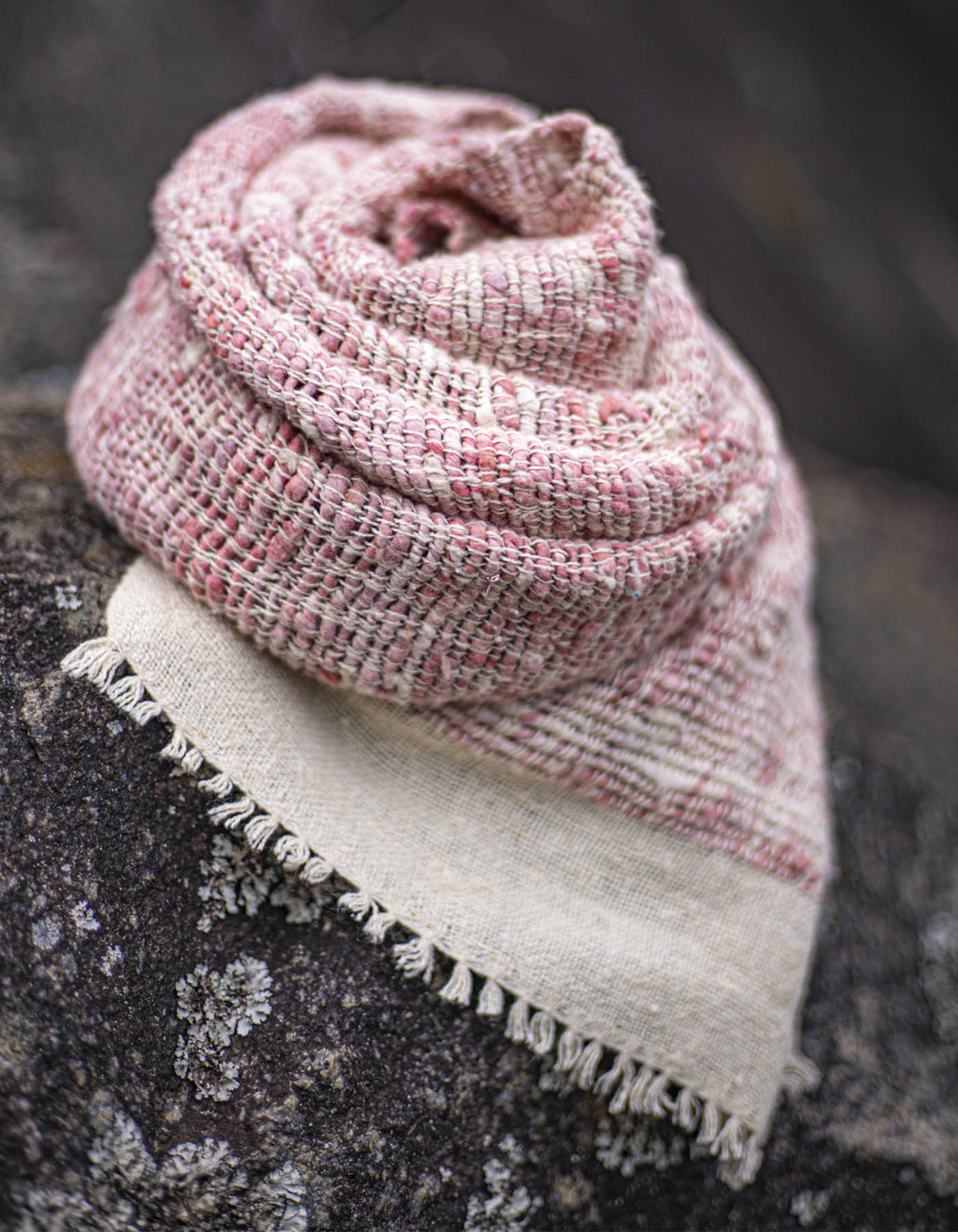 This is a Upcycled Pink Scarf Made From Eri Silk– Download this Free Silk Weaving Pattern Today