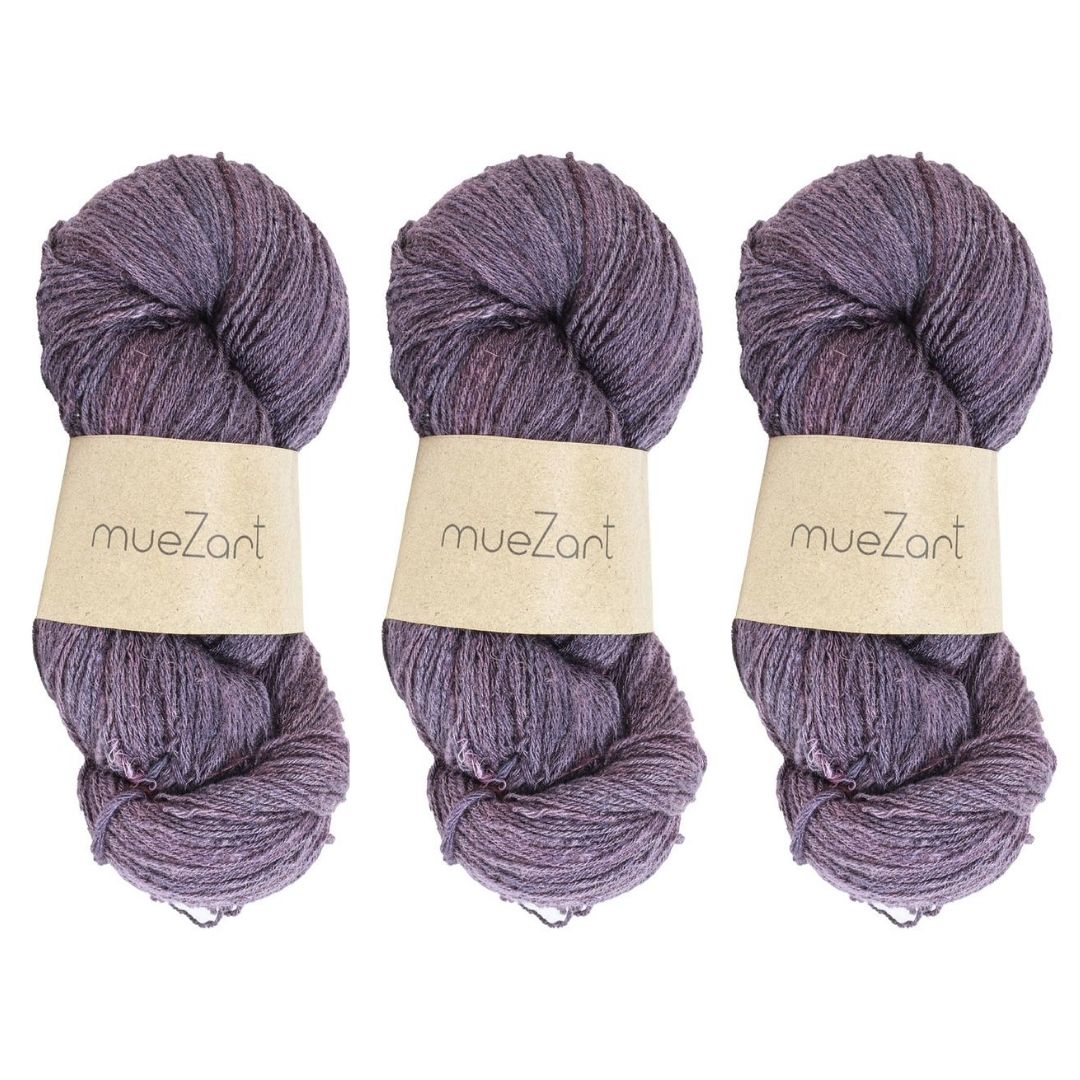 Eri silk bundle 15/3 Fingering Erino naturally dyed mulberry purple color yarn | Muezart