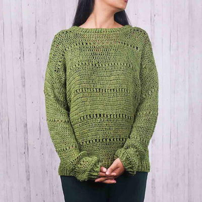 Green crochet sweater pattern download online