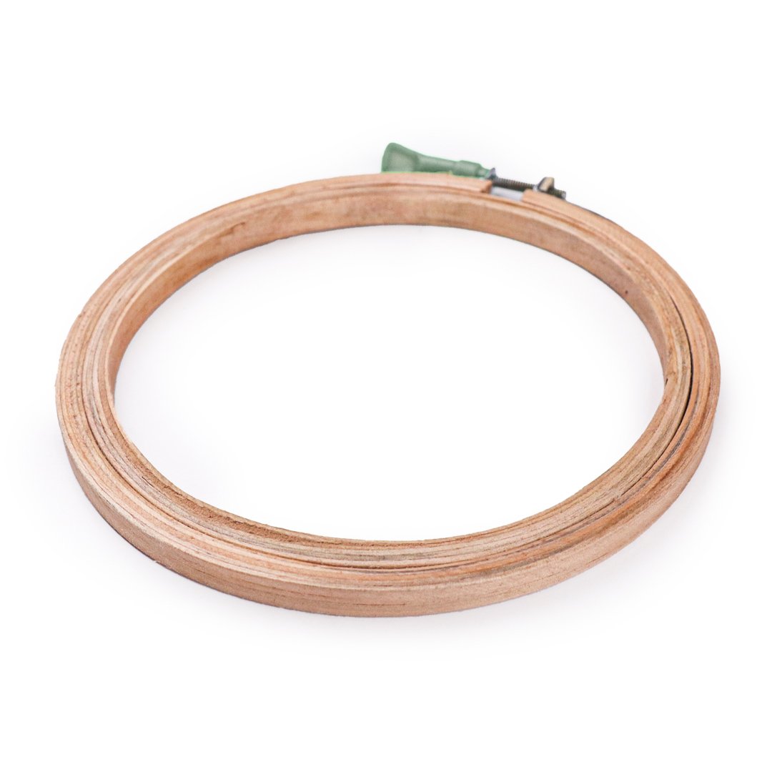 An embroidery hoop for embroidery with Eri Silk Threads