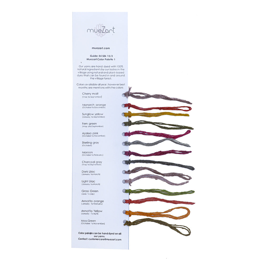 Yarn | Dyed and Undyed | Eri Silk Sample Card - Muezart