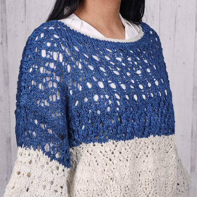 Cordelia Eri Silk Indigo Women's Top - Knitting Kit
